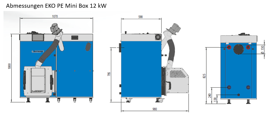 Pelletkessel EKO PE Mini Box mit 12kW inkl. Brennerreinigung