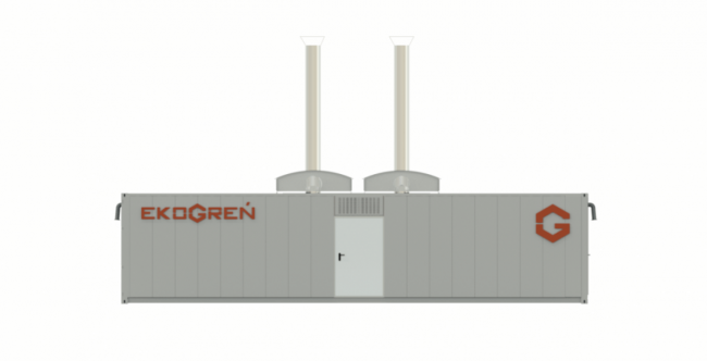 Mobiler Heizcontainer Front