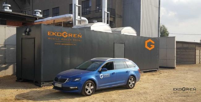 Mobiler Heizcontainer Industrie Front