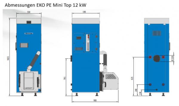 Pelletheizung Set PE Mini Tower 12 kW - bis 120 m²
