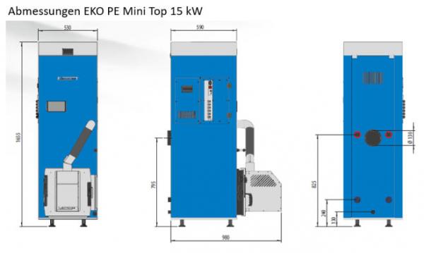 Pelletheizung Set PE Mini Tower 15 kW - bis 150 m²
